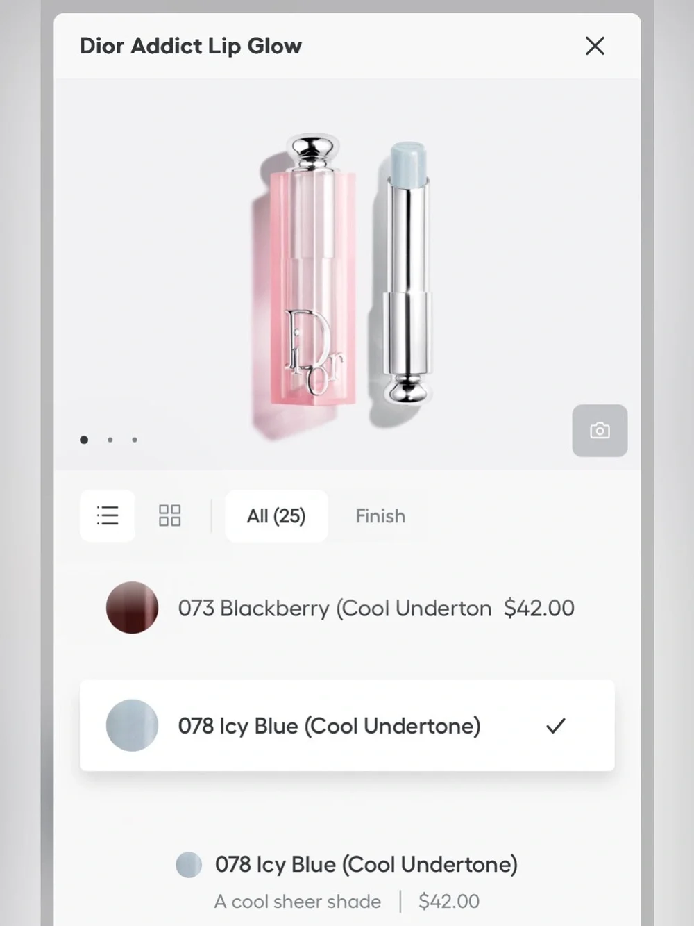 NEW Dior Addict Lip Glow Hydrating Lip Balm - 078 Icy Blue